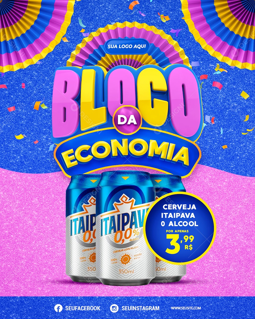 Bloco da Economia Venha Conferir Social Media PSD Editável