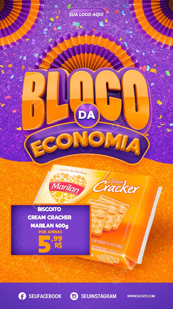 Story Bloco da Economia Venha Conferir Social Media PSD Editável