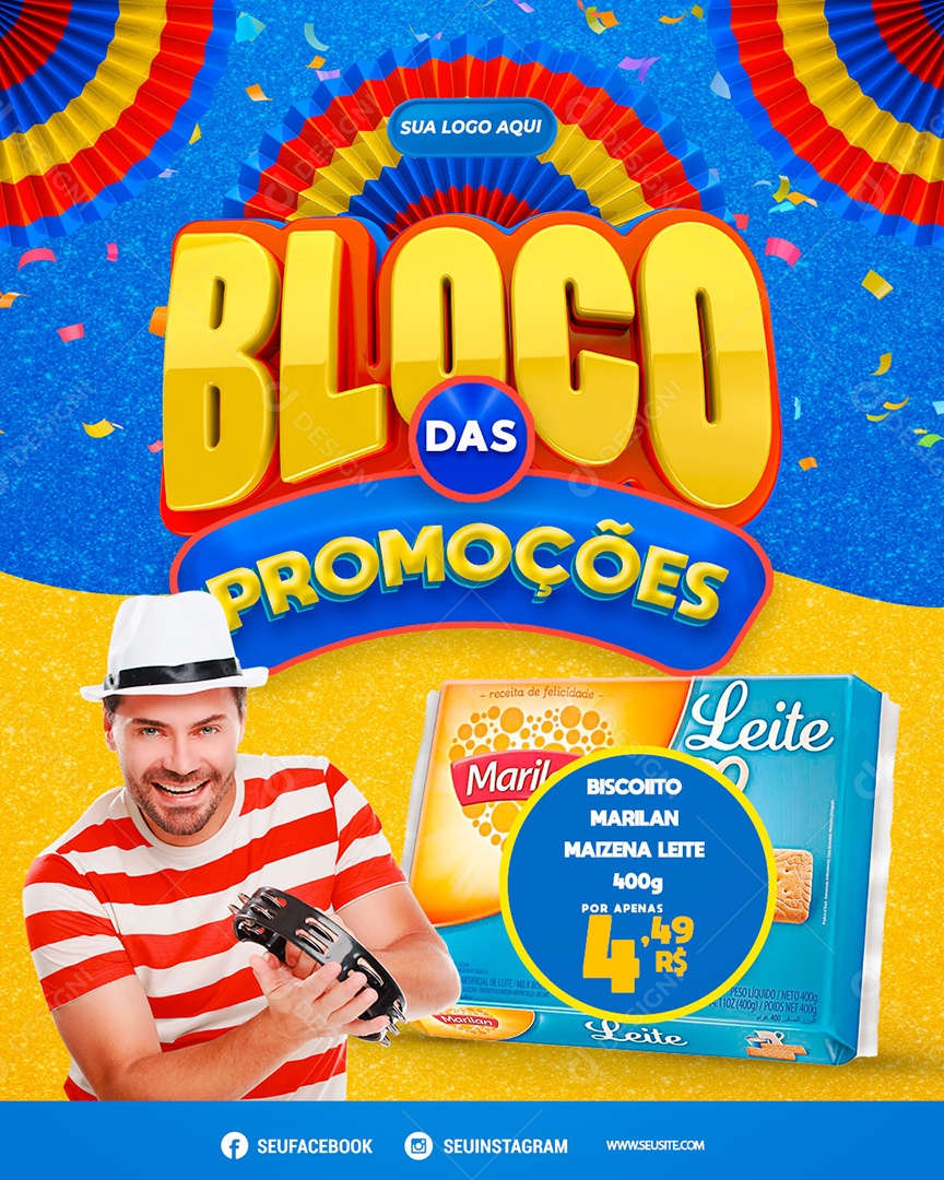 Bloco Das Promoções Venha Conferir Social Media PSD Editável