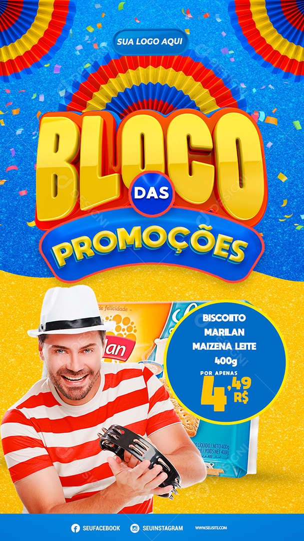 Story Bloco Das Promoções Venha Conferir Social Media PSD Editável