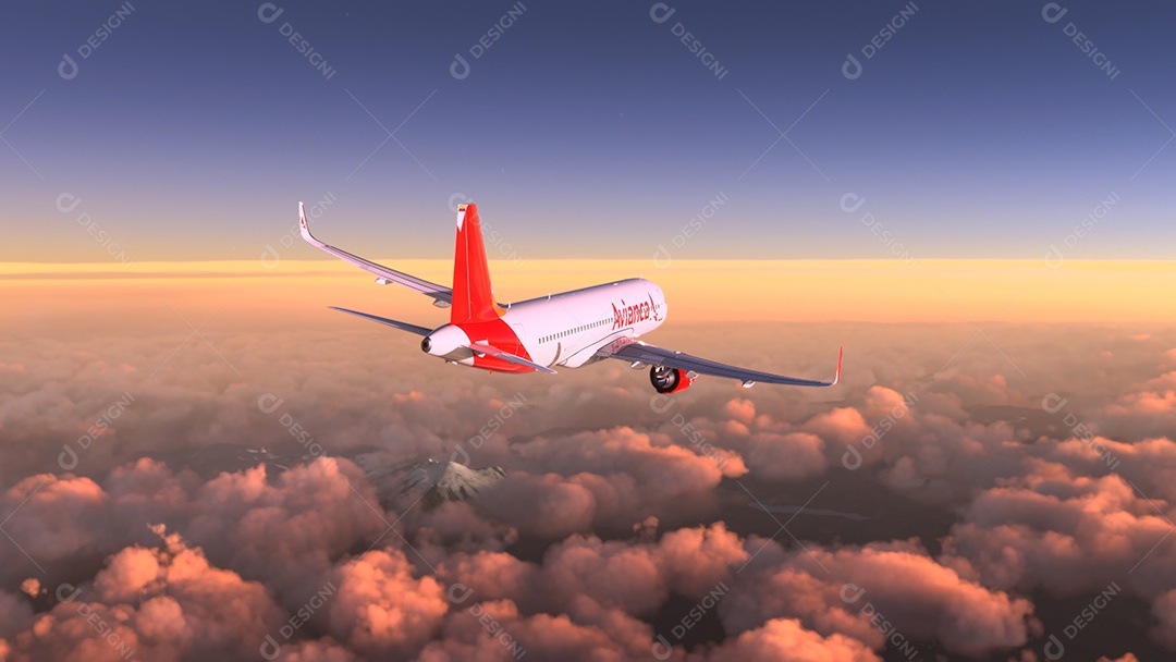 AirBus A320 Avianca voando sobre as nuvens