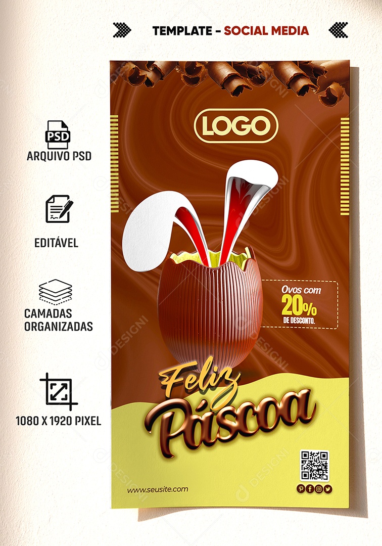 Ovos Com 20% de Desconto Venha Conferir Social Media PSD Editável