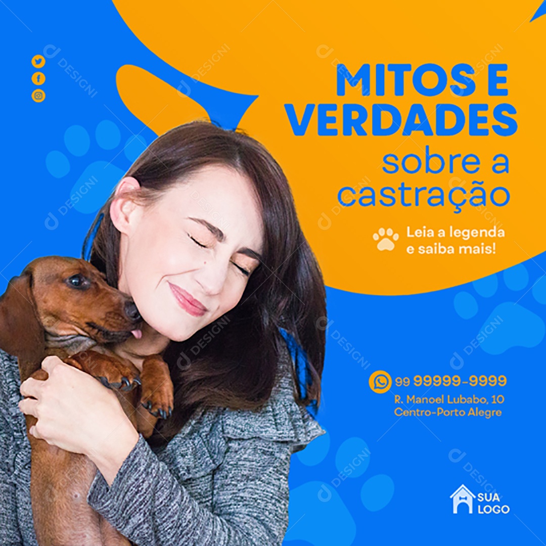 Mitos e Verdades Sobre Castração Social Media PSD Editável