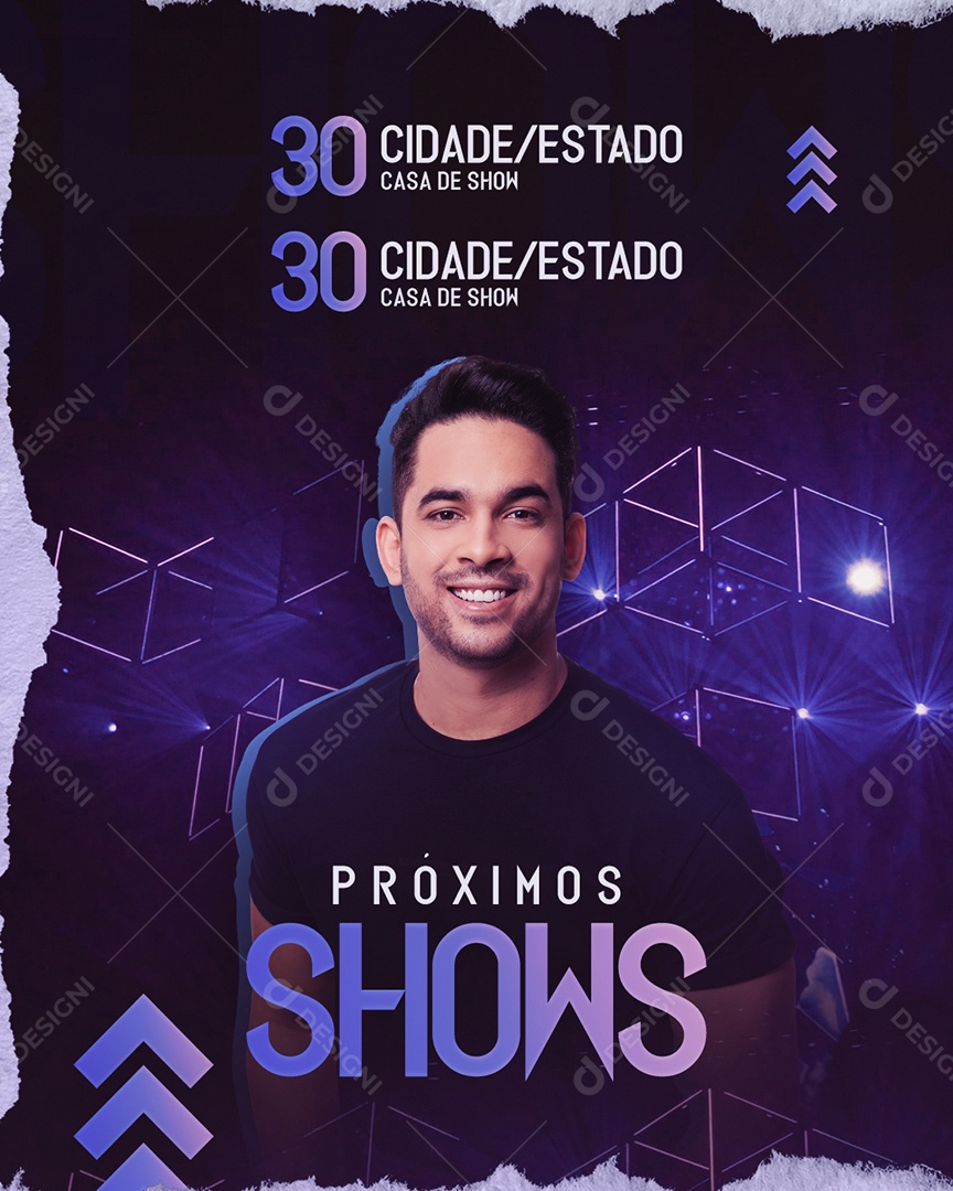 Próximos Shows Henry Freitas Flyer Social Media PSD Editável