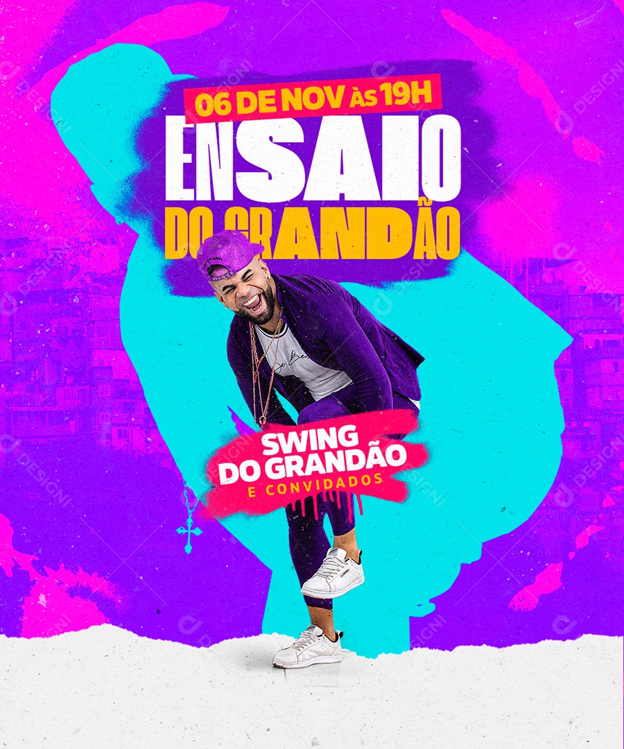 Ensaio do Grandão Uda Swing do Grandão Flyer Carnaval Social Media PSD Editável