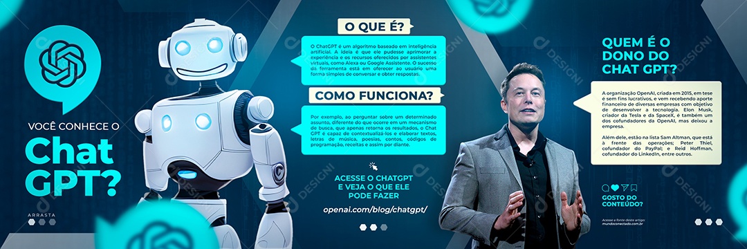 Carrossel Instagram o Que é o Chat GPT Social Media PSD Editável
