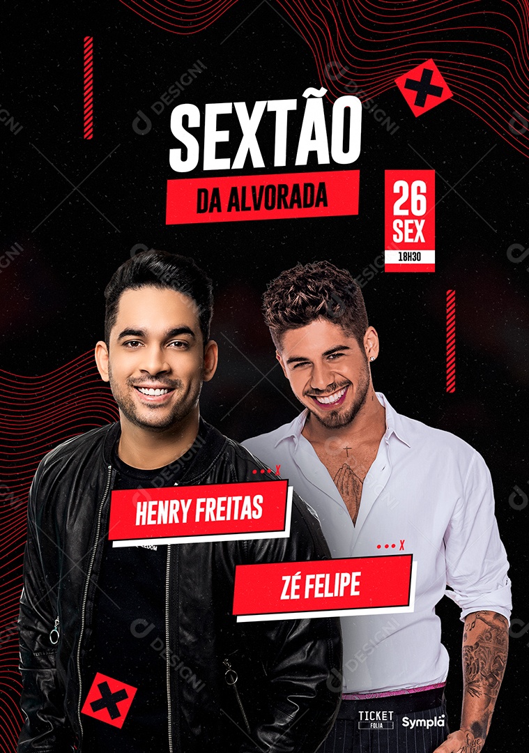 Sextão da Alvorada Henry Freitas Zé Felipe Flyer Social Media PSD Editável