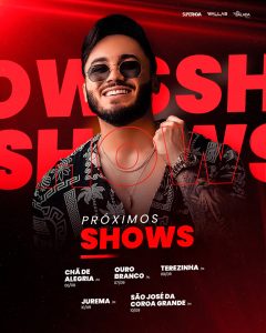 Próximos Shows Wallas Arrais Flyer Social Media PSD Editável