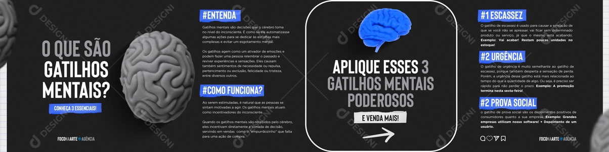 Carrossel O Que São Gatilhos Mentais Social Media PSD Editável