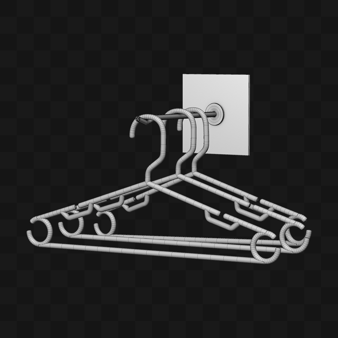 Cabide com Apoio - Modelo 3D