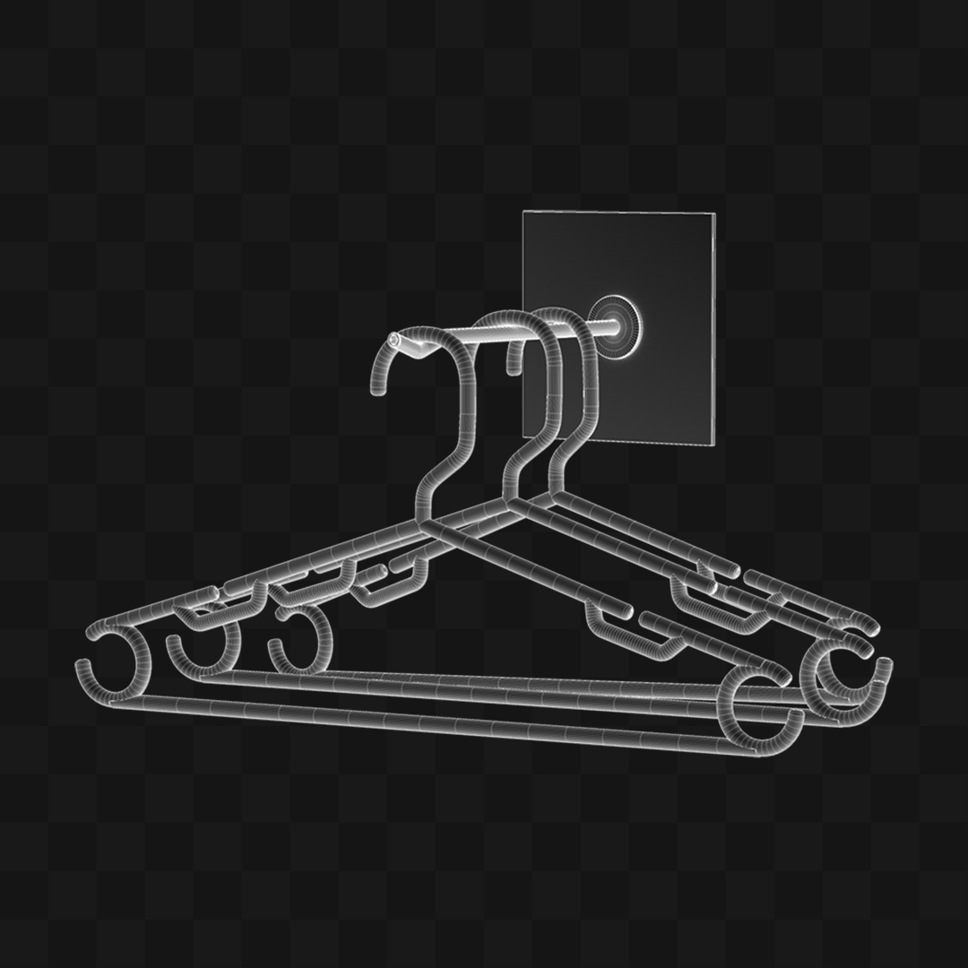 Cabide com Apoio - Modelo 3D