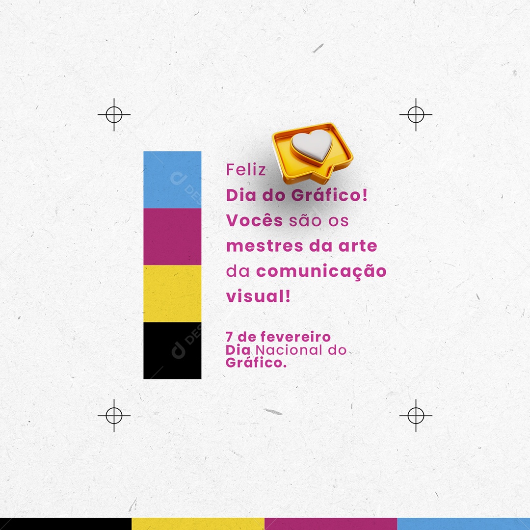 Vocês São os Mestres da Arte da Comunicação Visual Dia Nacional do Gráfico Social Media PSD Editável