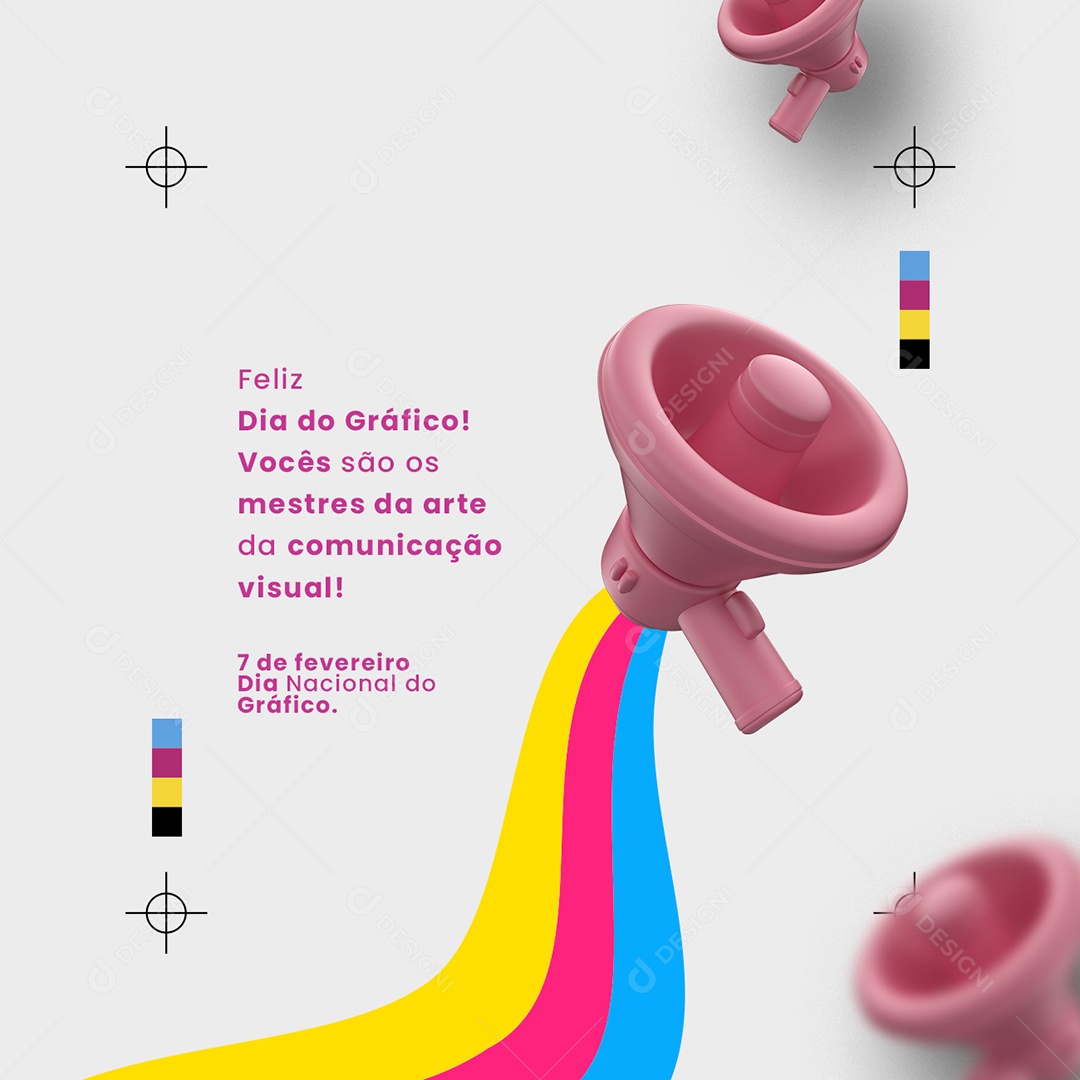 Vocês São os Mestres da Arte da Comunicação Visual Dia Nacional do Gráfico Social Media PSD Editável