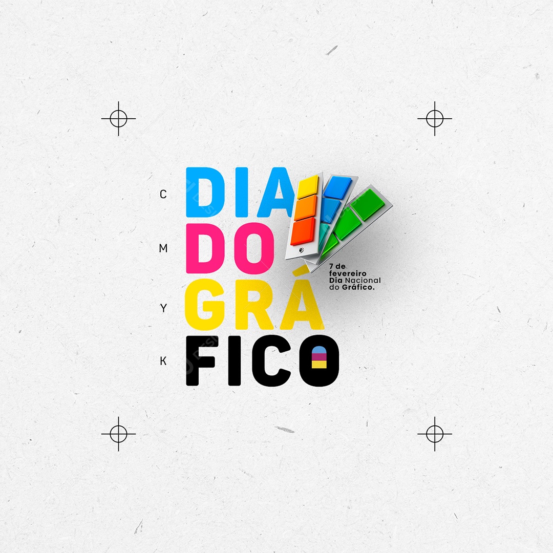 Dia Nacional do Gráfico 7 de Fevereiro Social Media PSD Editável