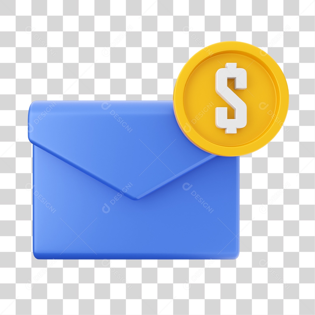 Mensagem de Moeda Elemento 3D para Composição PNG Transparente