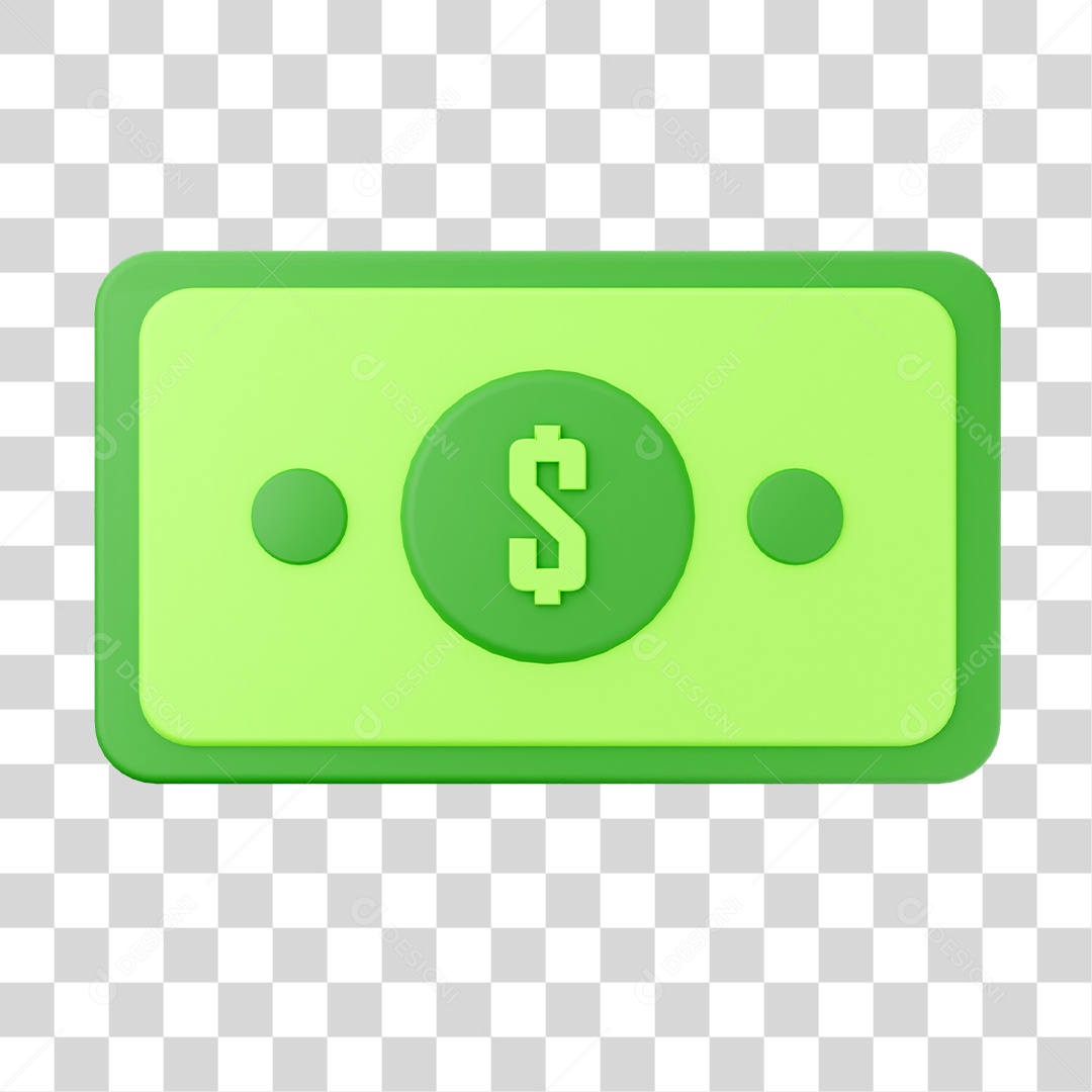 Dinheiro Elemento 3D para Composição PNG Transparente