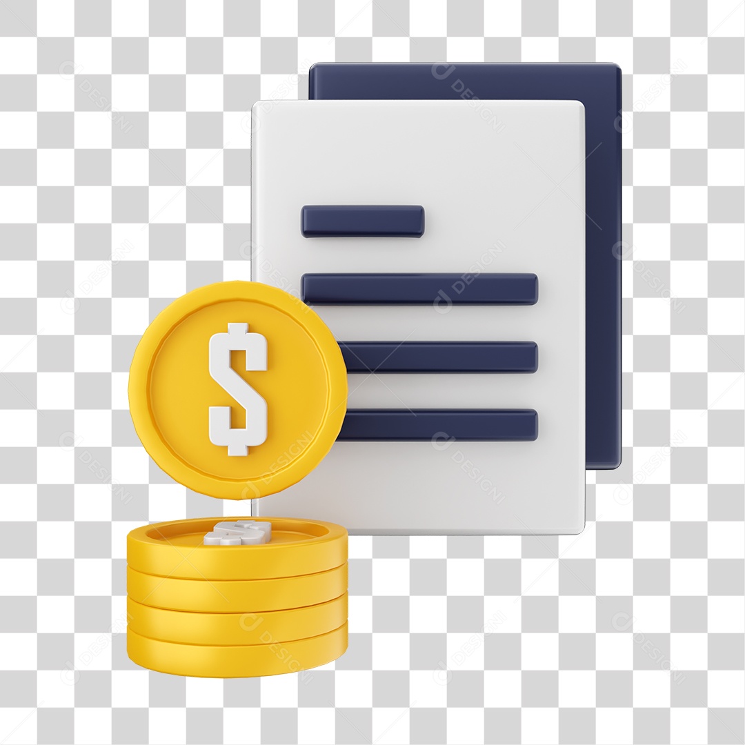 Moeda Elemento 3D para Composição PNG Transparente