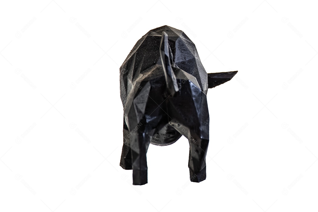 Touro preto sobre fundo branco