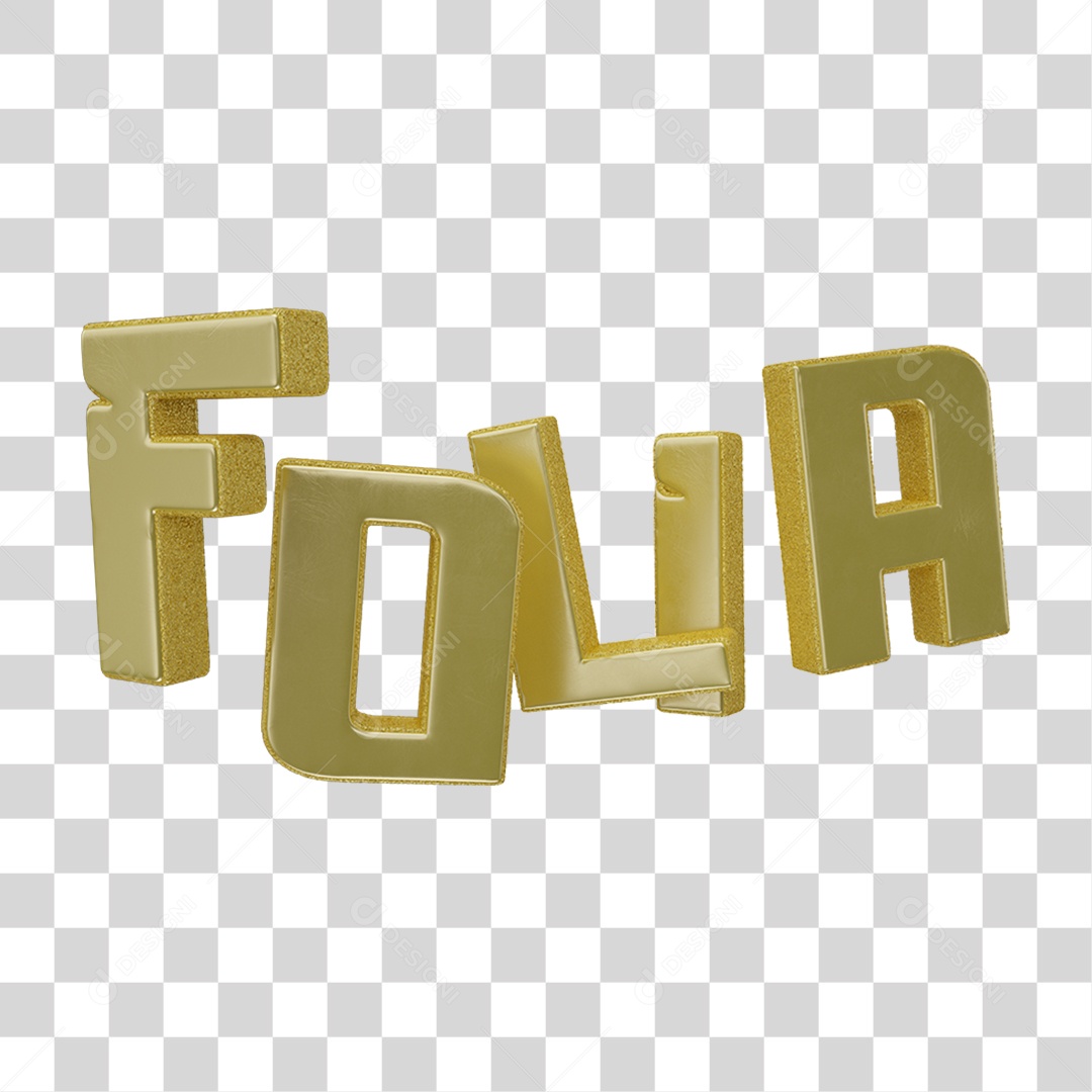 Texto 3D Sinal Folia PNG Transparente