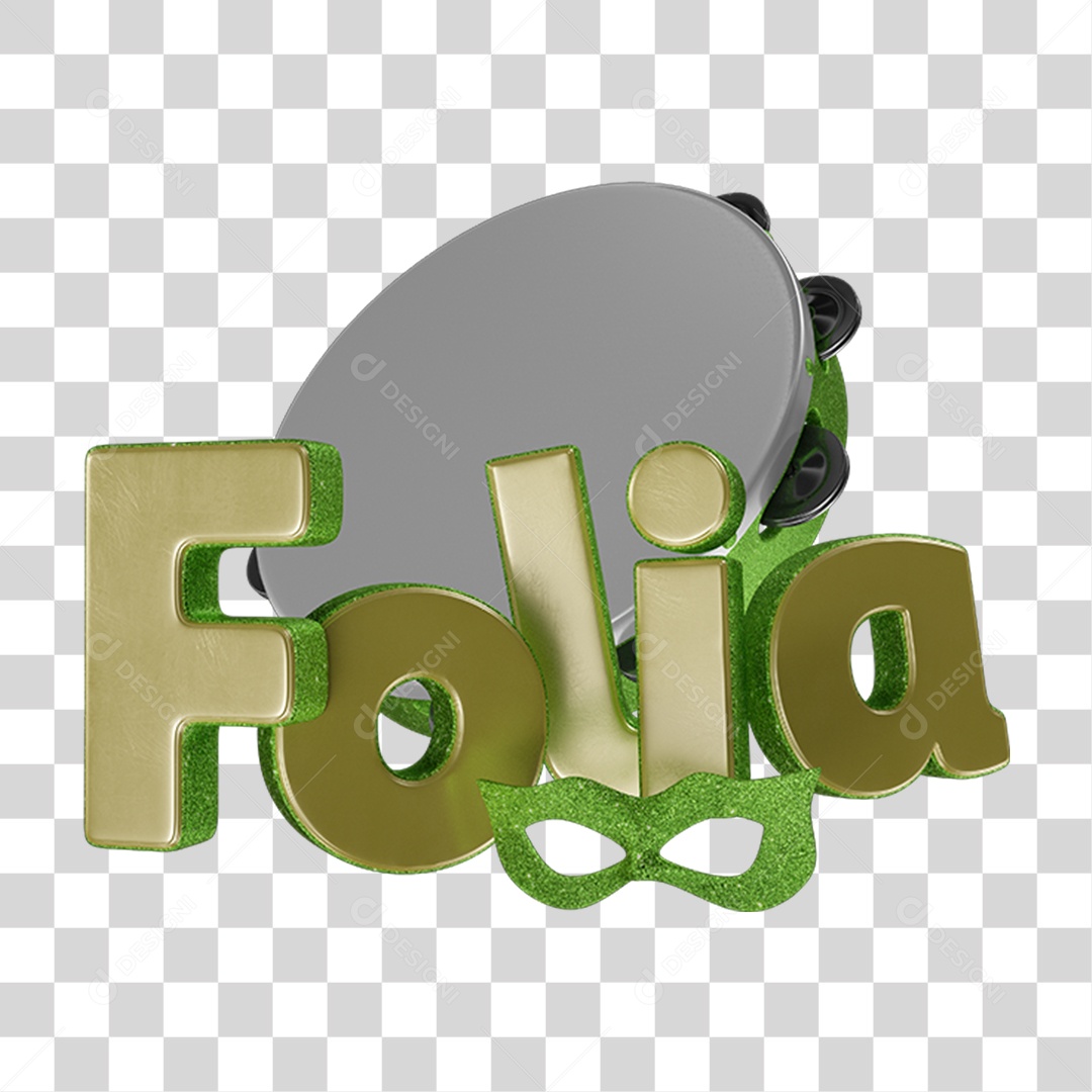 Selo 3D Sinal Tempo de Folia PNG Transparente
