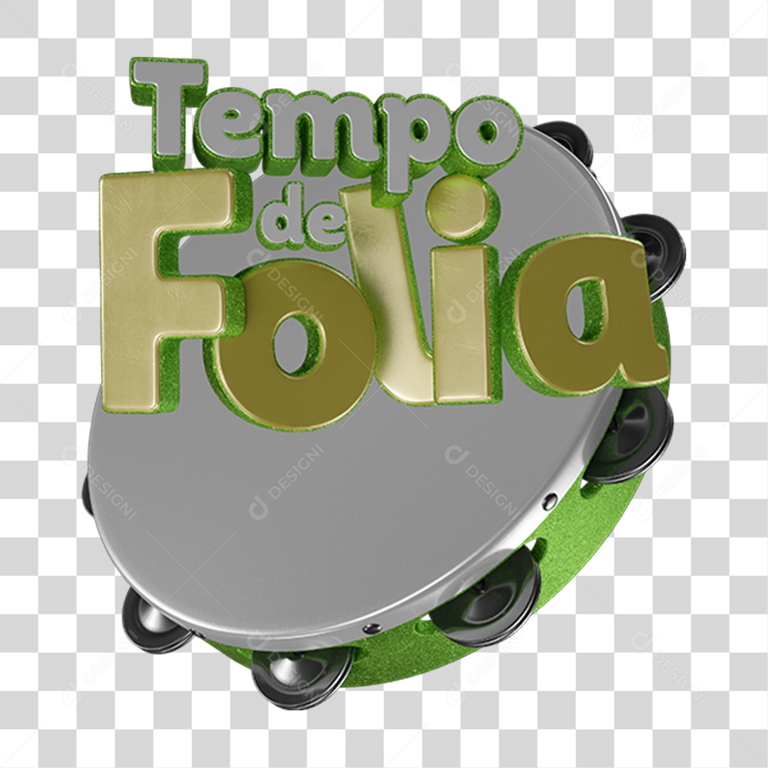Selo 3D Sinal Tempo de Folia PNG Transparente