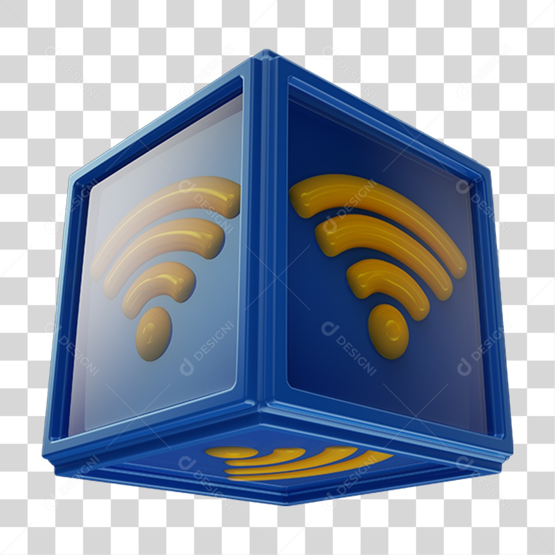 Elemento 3D Sinal Wifi PNG Transparente