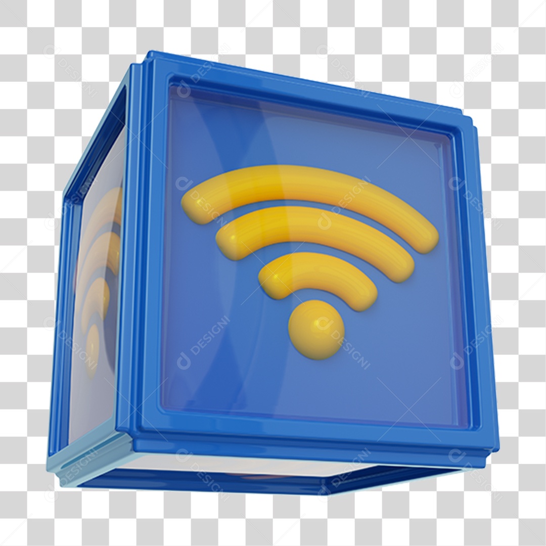 Elemento 3D Sinal Wifi PNG Transparente