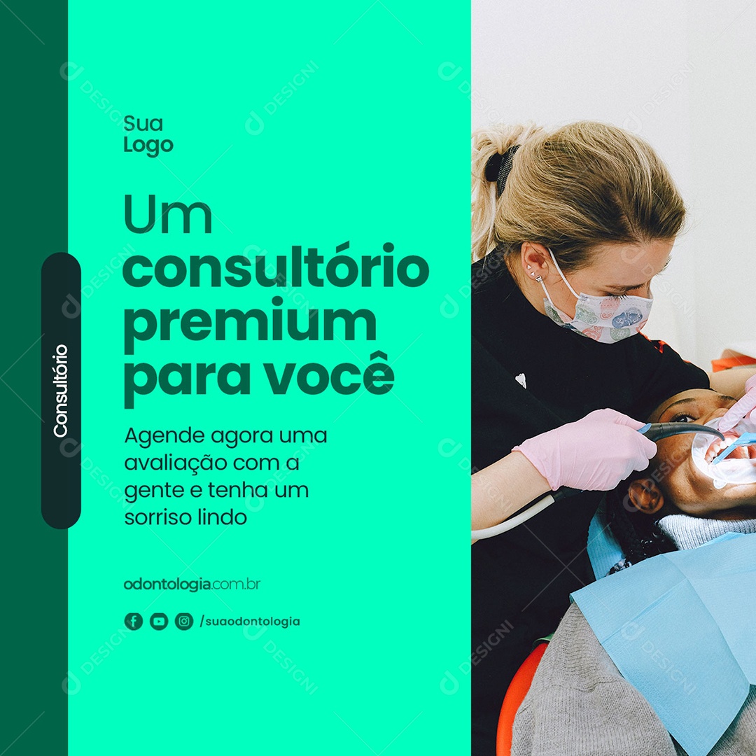 Um Consultório Premium Para Você Consultório Odontologia Dentista Social Media PSD Editável