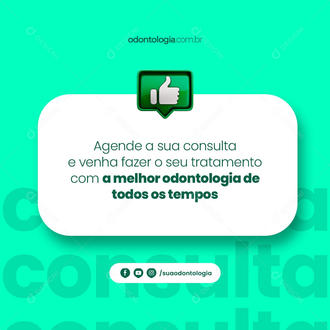 Agende a Sua Consulta e Venha Fazer o Seu Tratamento Consultório Odontologia Dentista Social Media PSD Editável
