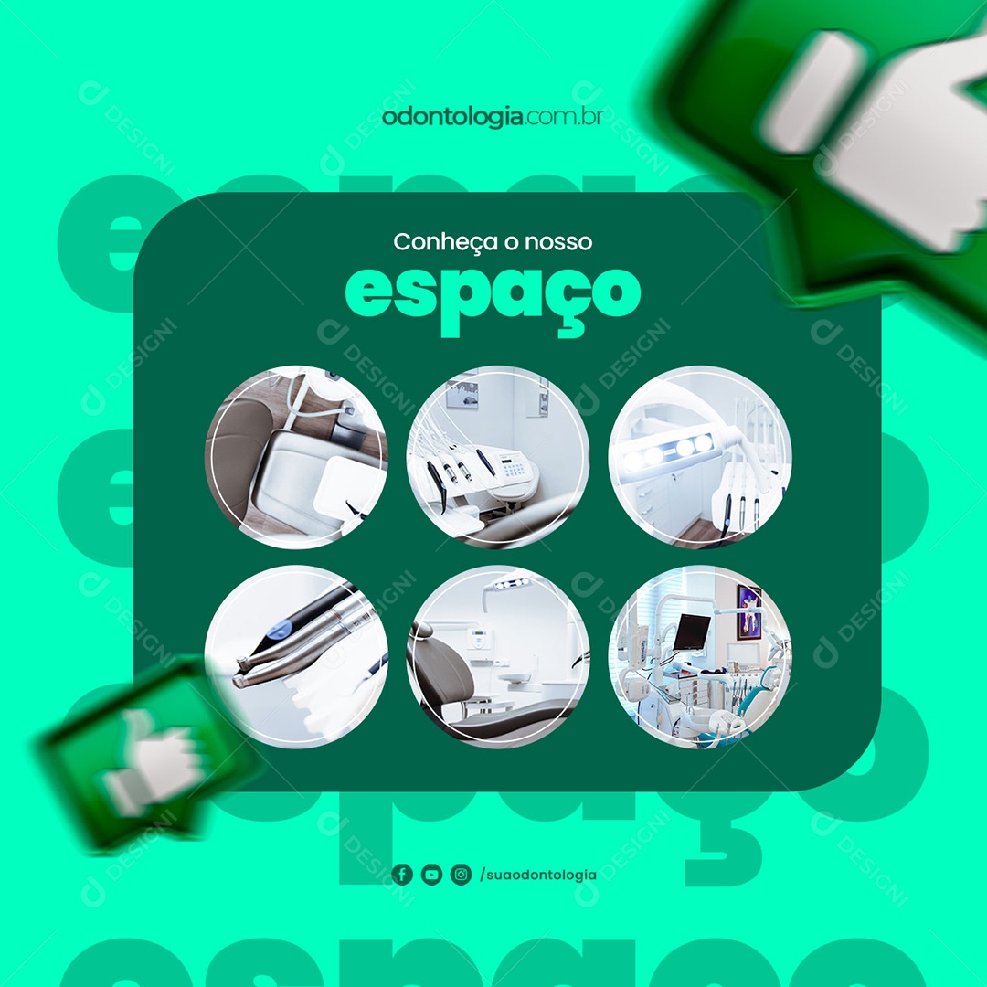 Conheça o Nosso Espaço Consultório Odontologia Dentista Social Media PSD Editável
