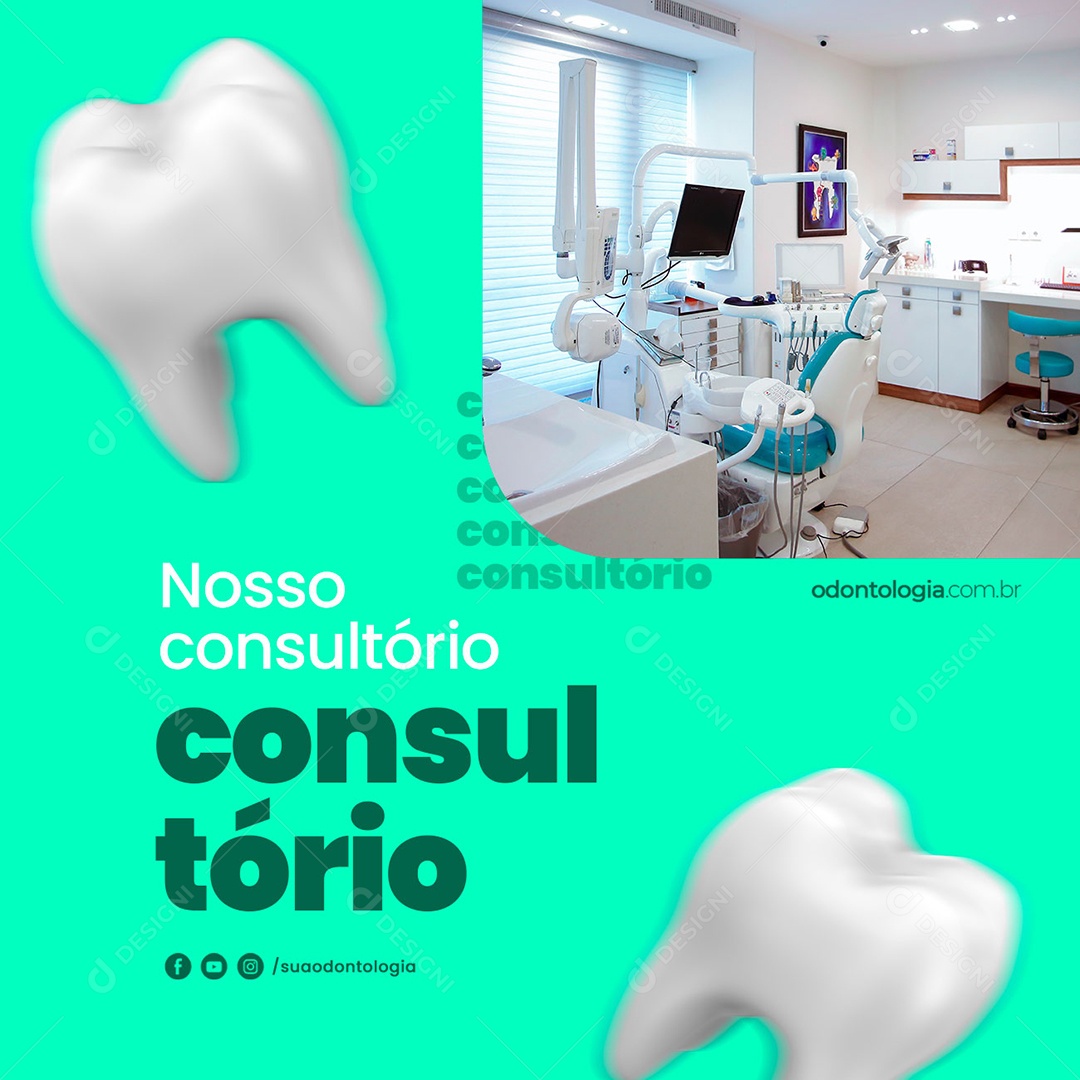 Nosso Consultório Dentista Odontologia Dentista Social Media PSD Editável