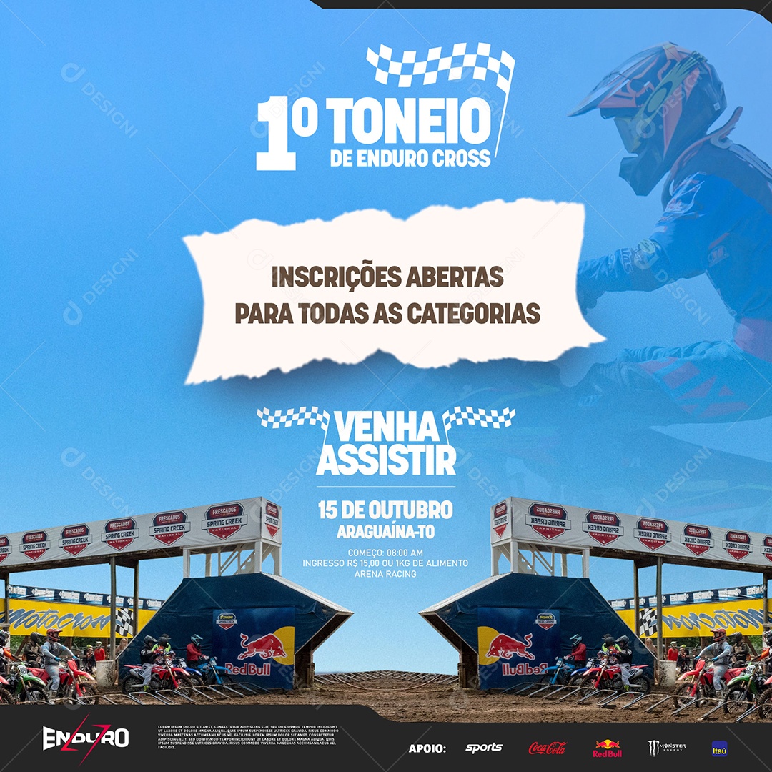 Social Media 1º Torneio de Endurocross PSD Editável