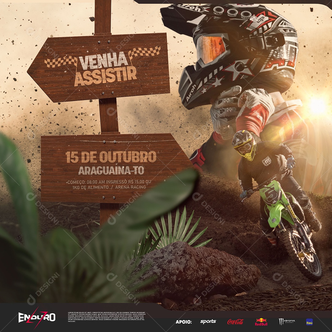 Endurocross Venha Assistir Social Media PSD Editável