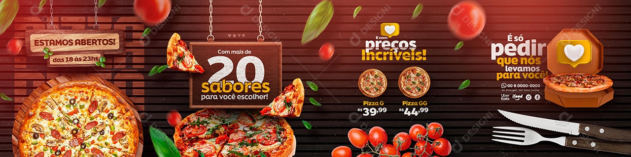 Carrossel Pizzaria Preços Incríveis! Social Media PSD Editável
