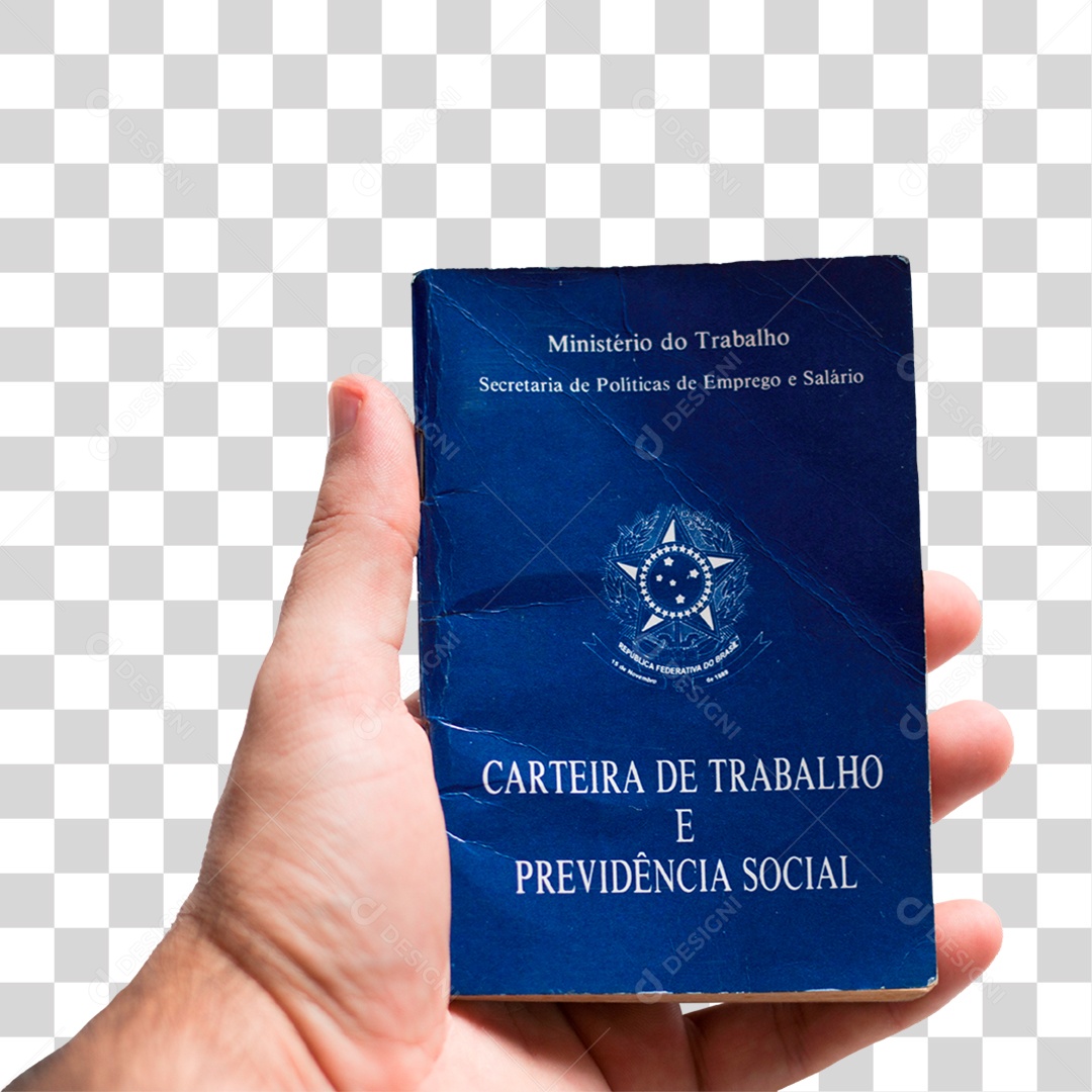 Mãos Segurando Carteira de Trabalho PNG Transparente