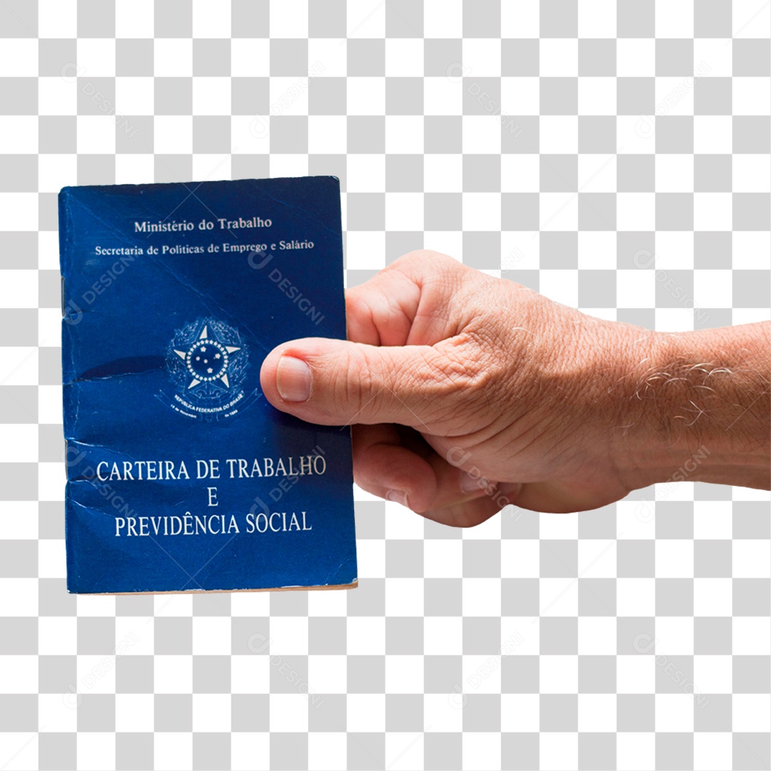 Mãos Segurando Carteira de Trabalho PNG Transparente