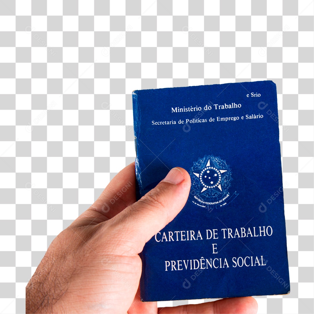 Mão Segurando Carteira de Trabalho PNG Transparente