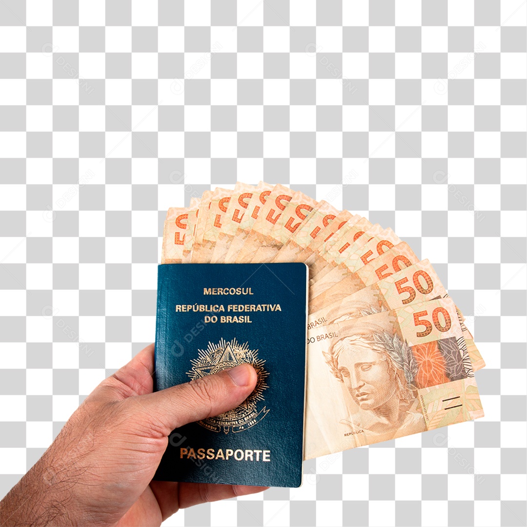 Passaporte com Notas Dentro PNG Transparente