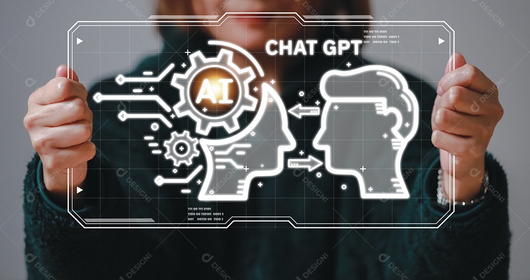 Chatbot digital de toque manual para fornecer acesso a informações e dados em rede online, aplicativo de robô e conexão global, AI, Inteligência artificial, innovation.chatbot desenvolvido pela OpenAI.