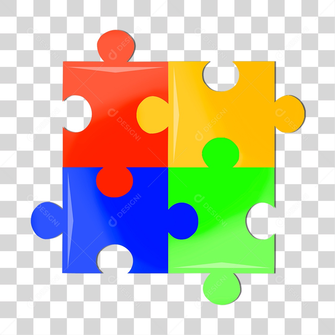 Peças de Quebra Cabeça Coloridas PNG Transparente