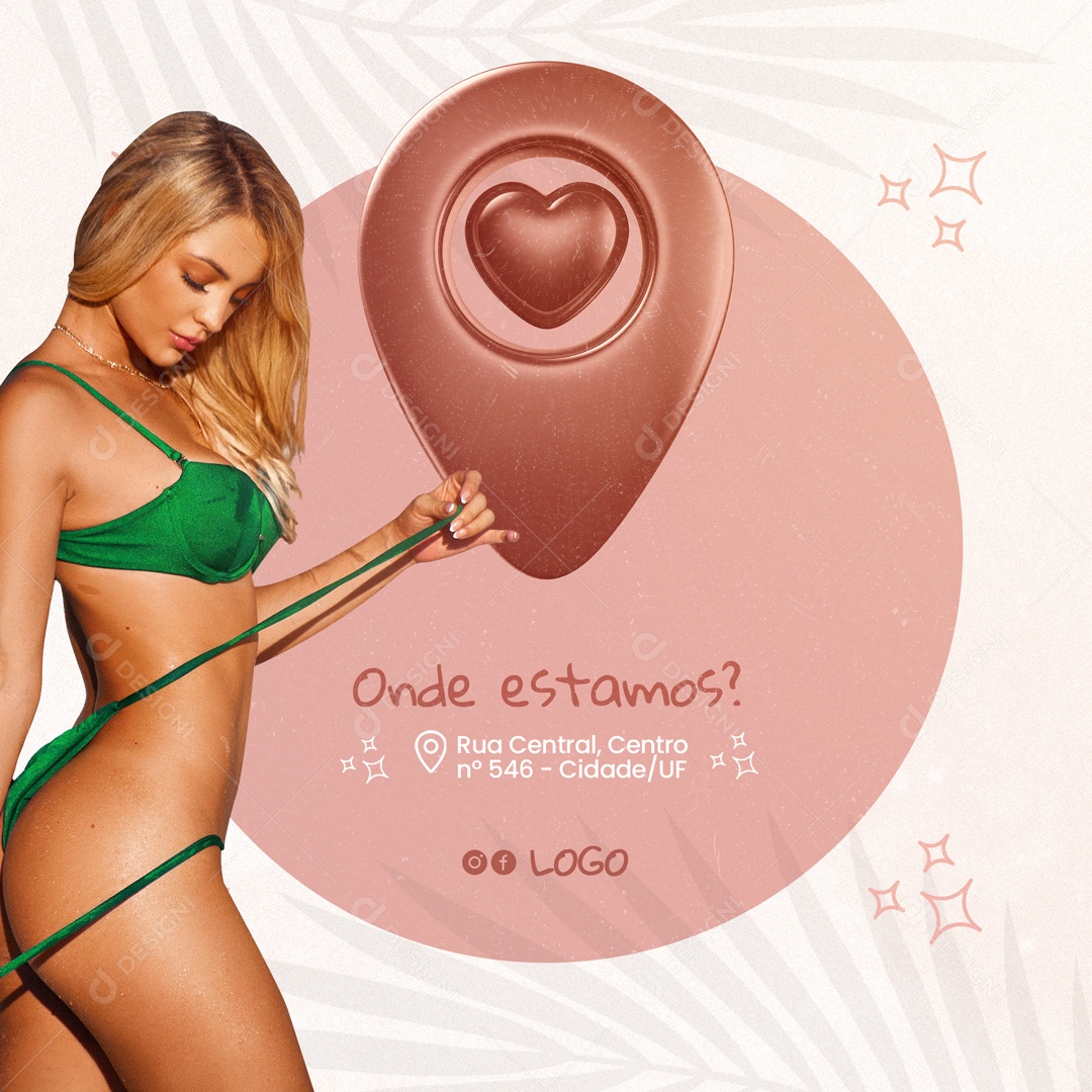 Onde Estamos Depilação a Laser Social Media PSD Editável