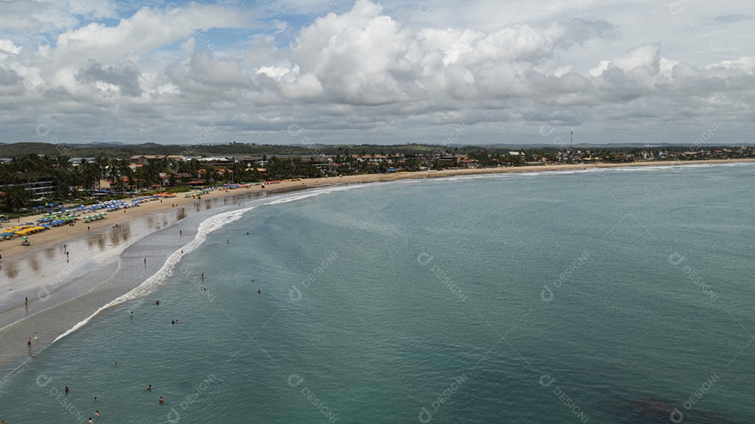 vista aérea do mar e praia de Porto de Galinhas