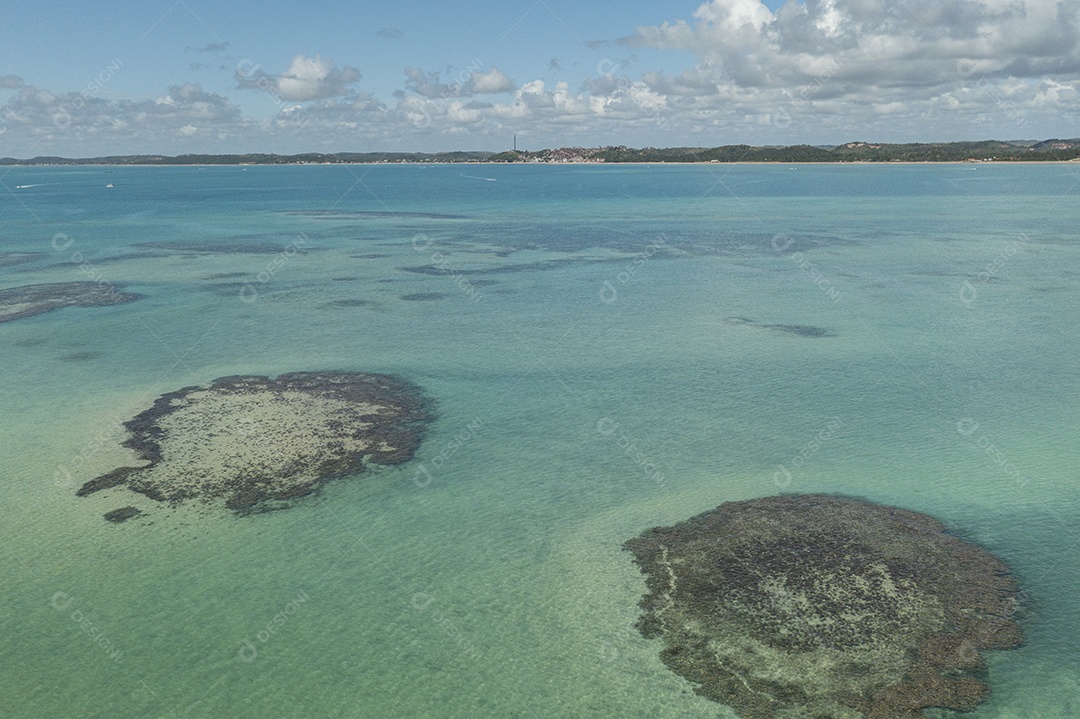 recifes em piscinas naturais vistos de cima