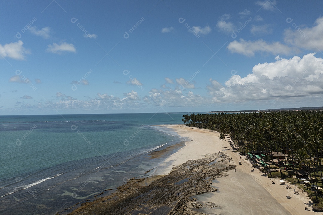 recife de corais na Praia dos Carneiros visto de cima