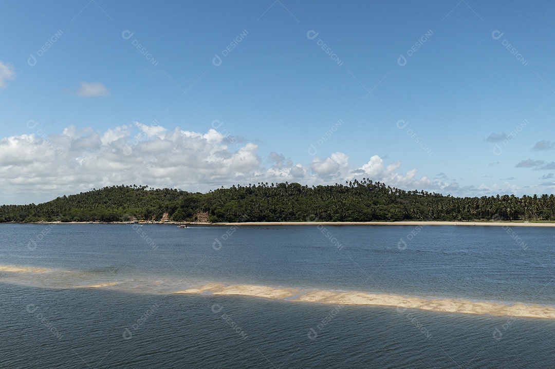 lugar onde o rio encontra o mar em praia dos carneiros