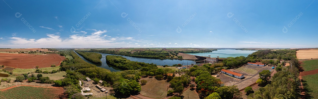 Barragem da usina hidrelétrica no Brasil, Bariri, Estado de São Paulo