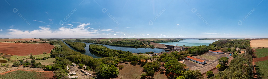 Barragem da usina hidrelétrica no Brasil, Bariri, Estado de São Paulo