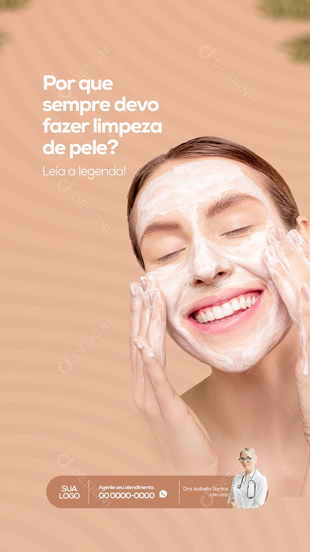 Limpeza de Pele Clínica de Estética Story Social Media PSD Editável