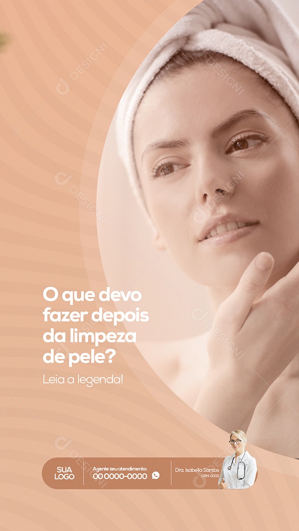 Limpeza de Pele Clínica de Estética Story Social Media PSD Editável