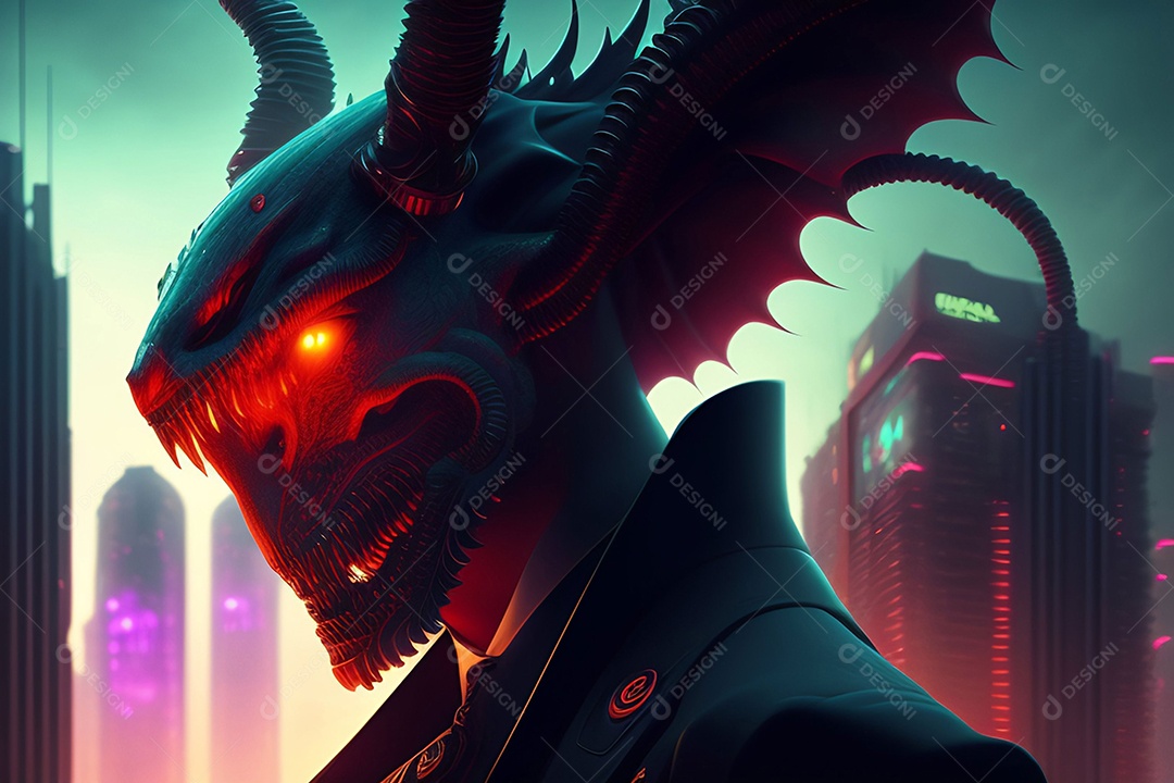 Ilustração dragão chinês colorido, generativo IA